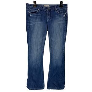 Paige Premium Denim Manning Jeans Womens 28 Blue Mid-Rise Distressed Bootcut Leg